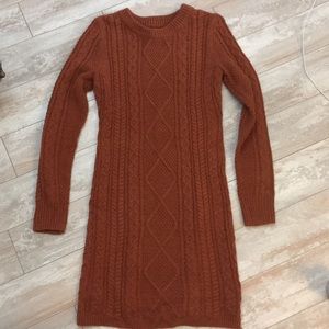 Orange sweater dress